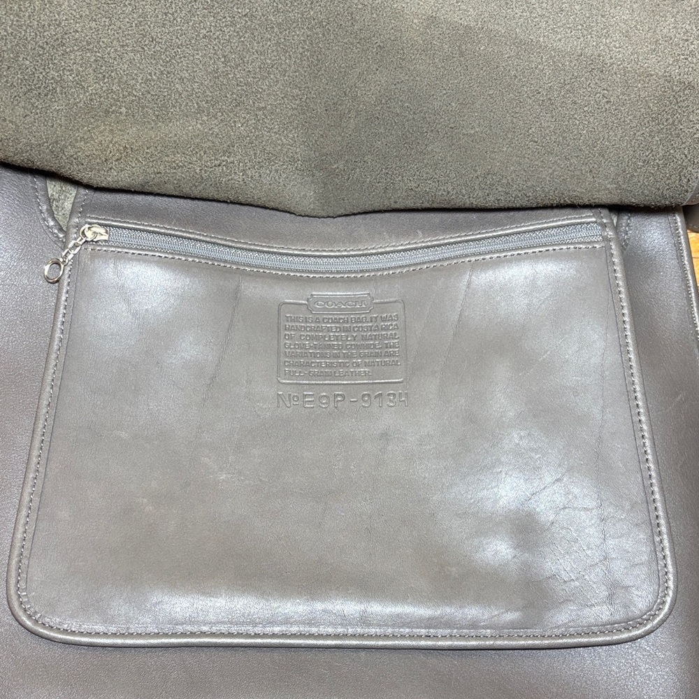 Coach Hippie Flap 9134 Vintage Grey Leather Shoulder Bag Crossbody Adj. Strap - Picture 12 of 17